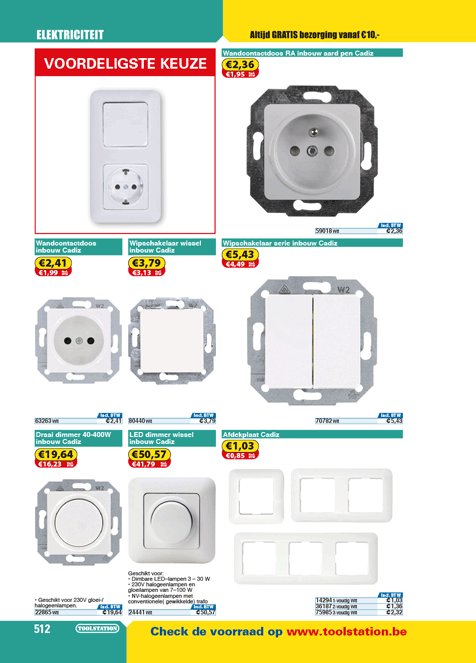 Draai Dimmer 40 400W Inbouw Cadiz Wit