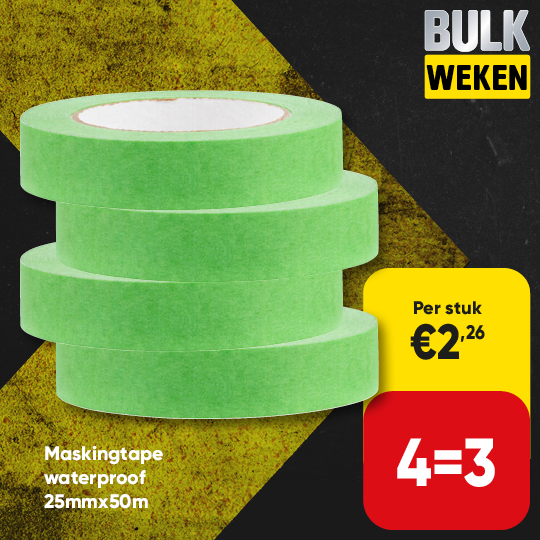 Papieren maskingtape waterproof groen 25mmx50m
