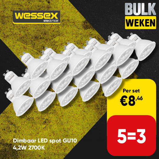 Wessex Dimbaar LED lamp spot GU10 3,6W 345lm 2700K