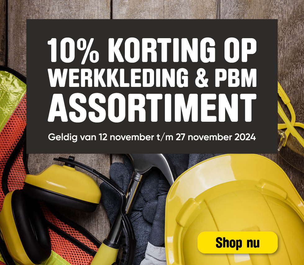 10% Korting op het volledige assortiment Kledij & PBM