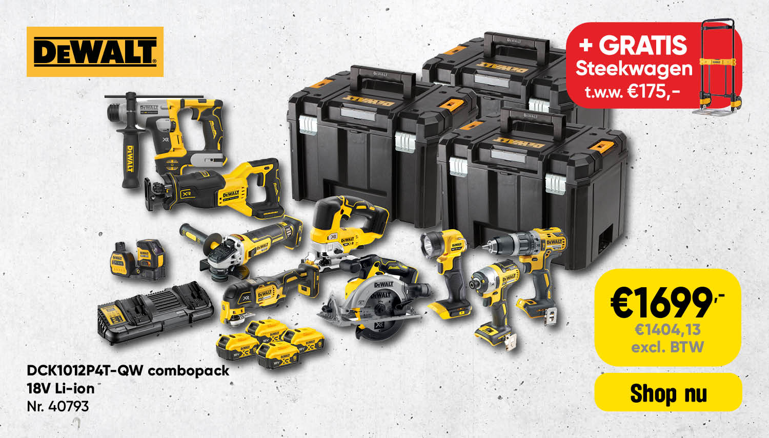 DeWalt gratis steekwagen