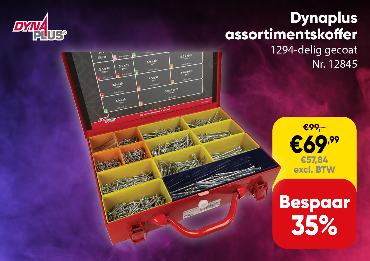 Dynaplus assortimentskoffer 1294-delig gecoat