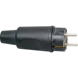 Stekker rubber RA IP44 3x2,5mm2 Zwart - 11221 - van Toolstation