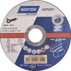 Norton Expert Norton Expert doorslijpschijf staal/inox 115x1x22,23mm - 13527 - van Toolstation