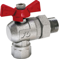 Haakse kogelkraan 90° 3/4"MF