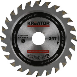 Kreator HM cirkelzaagblad hout 89x15x1,8mm 24T 18762 van Toolstation