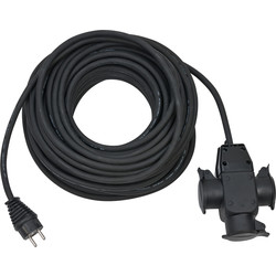 Brennenstuhl / Brennenstuhl verlengsnoer met stekkerdoos 3V RA rubber koppeling IP44  10m H07RN-F3G1,5