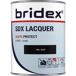 Bridex Bridex SDX Lacquer lak alkyd 1L RAL9005 mat - 20576 - van Toolstation