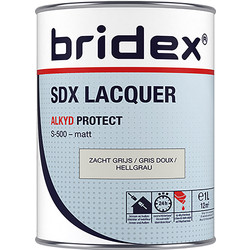 Bridex Bridex SDX Lacquer lak alkyd 1L zacht grijs mat 20579 van Toolstation