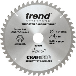 Trend Trend Crosscut cirkelzaagblad 216x30x2,6mm 48T 23128 van Toolstation
