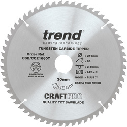 Trend Trend Crosscut cirkelzaagblad 216x30x2,16mm 60T 24229 van Toolstation
