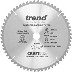 Trend Trend Crosscut cirkelzaagblad 305x30x2,5mm 60T 24230 van Toolstation