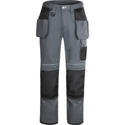 Portwest Portwest Urban werkbroek met holsterzakken en kniezakken + gratis kniestukken 50 grijs/zwart - 25381 - van Toolstation