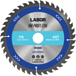 Labor Labor HM cirkelzaagblad hout 115x20x2mm 40T 25585 van Toolstation