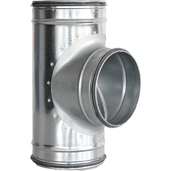 Spiraliet T-stuk 90º verzinkt 150mm