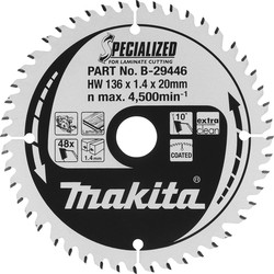 Makita Makita HM cirkelzaagblad 136x20x1,5 48T laminaat 31060 van Toolstation