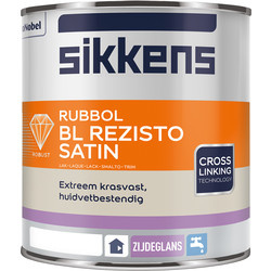 Sikkens Sikkens Rubbol BL Rezisto Satin Acryl 1L crème wit RAL9001 33390 van Toolstation