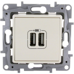 Legrand Legrand Niloé stopcontact met 2 USB-laders Crème - 41486 - van Toolstation