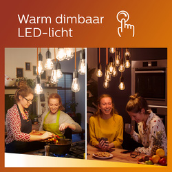 Philips LED lamp kaars transparant E14