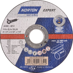 Norton Expert Norton Expert doorslijpschijf staal/inox 115x2,5x22,23mm 47534 van Toolstation