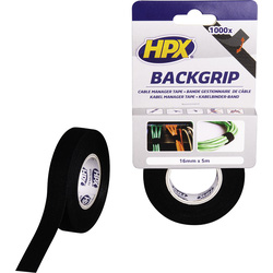HPX / HPX Backgrip Kabeltape Zwart 16mm x 5m