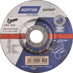 Norton Expert Norton Expert doorslijp komschijf staal/inox 125x3,2x22,23mm - 50829 - van Toolstation