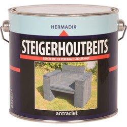 Hermadix Hermadix steigerhout beits 2,5L antraciet 53633 van Toolstation