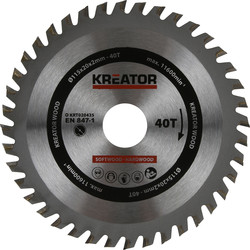 Kreator HM cirkelzaagblad hout 115x15x1,3mm  40T 57221 van Toolstation