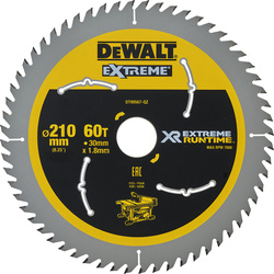 DeWalt DeWALT Cirkelzaagblad Xtreme Runtime 210x30x2.0mm 60T 71563 van Toolstation