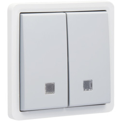 Niko / Niko Hydro dubbele drukknop no/ng Grijs - met lens