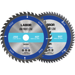 Labor Labor HM cirkelzaagblad hout 250x30x2,8mm  40 60T 75359 van Toolstation