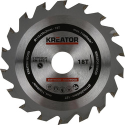 Kreator HM cirkelzaagblad hout 115x15x1,3mm  18T 84348 van Toolstation