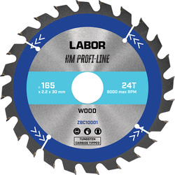 Labor / Labor HM cirkelzaagblad hout 165x30x2mm 24T