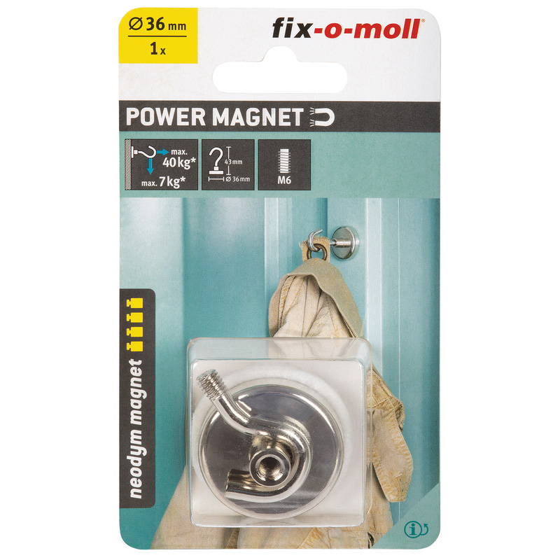 Fix-o-moll magneet haak Neodym