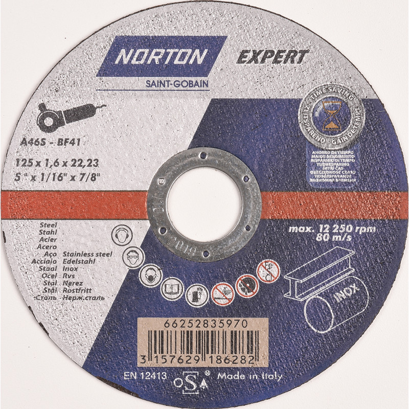 Norton Expert doorslijpschijf staal/inox