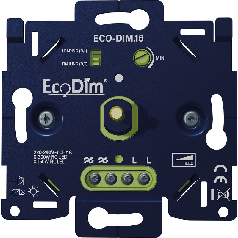 ECO-DIM.16 universele draaiknopdimmer 2-draads Sokkel