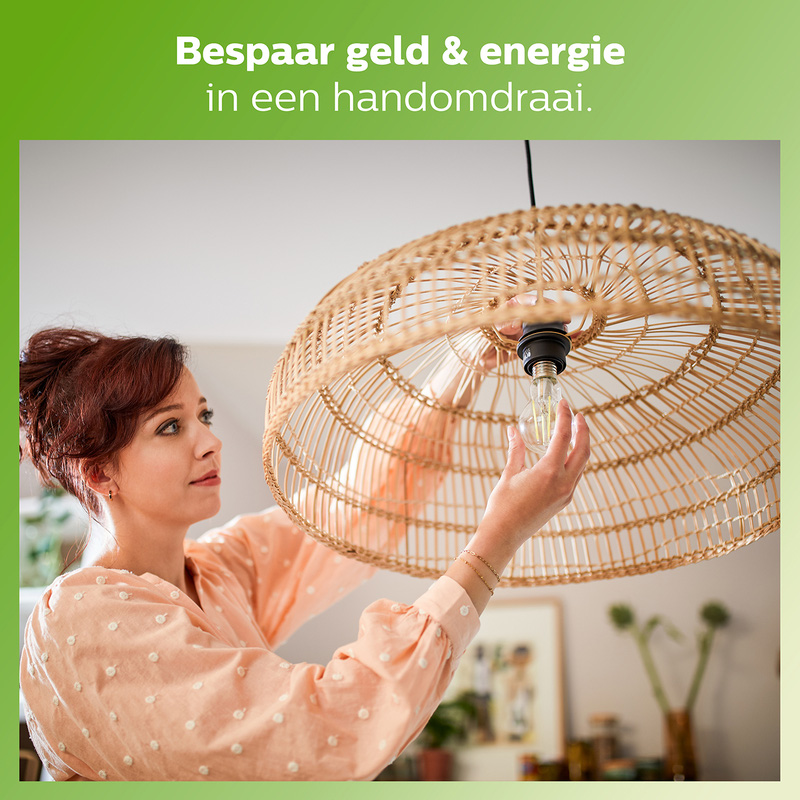 Philips LED lamp kaars transparant E14