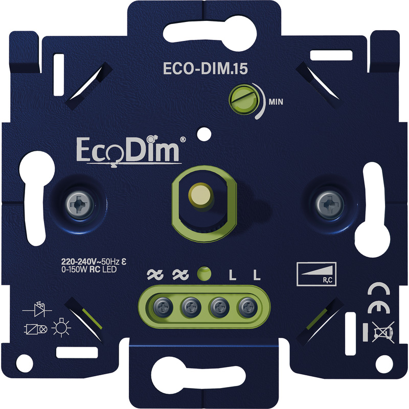 ECO-DIM.15 universele draaiknopdimmer 2-draads Sokkel