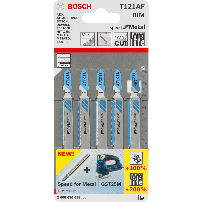 Bosch Decoupeerzaagblad T121AF Speed Thin Metal