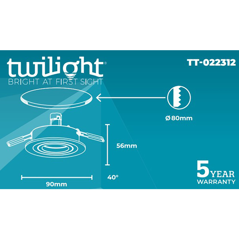 Twilight 3-ring inbouwspot rond richtbaar IP20