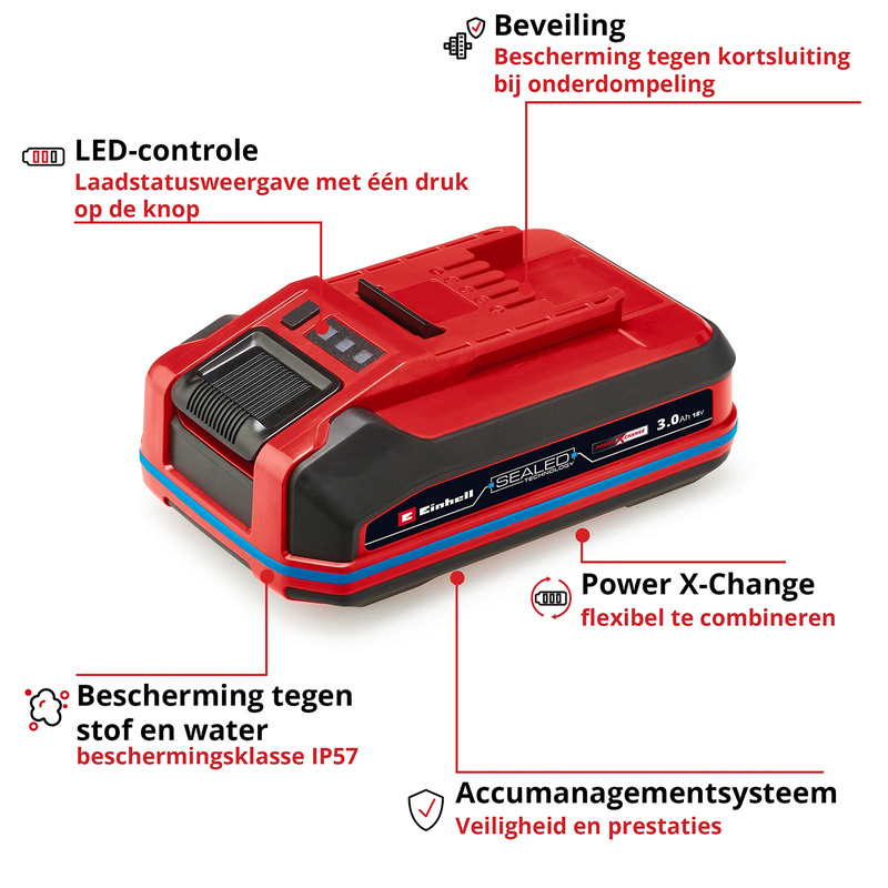 Einhell 18V/3.0Ah SEALED Accu plus