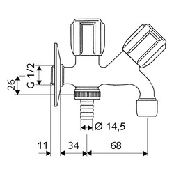 Schell / Schell comfort  Combinatie dienstkraan 2