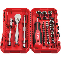 Milwaukee / Milwaukee doppenset en ratel 1/4" FOUR FLAT™ in PACKOUT ready box 2