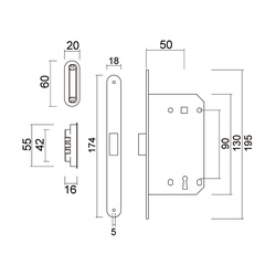 AGB / AGB Magneetslot Inox 18mm 3