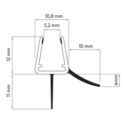 Sealskin universeel afdichtprofiel voor douchedeur 5