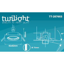 Twilight / Twilight inbouwspot vierkant richtbaar IP20 2