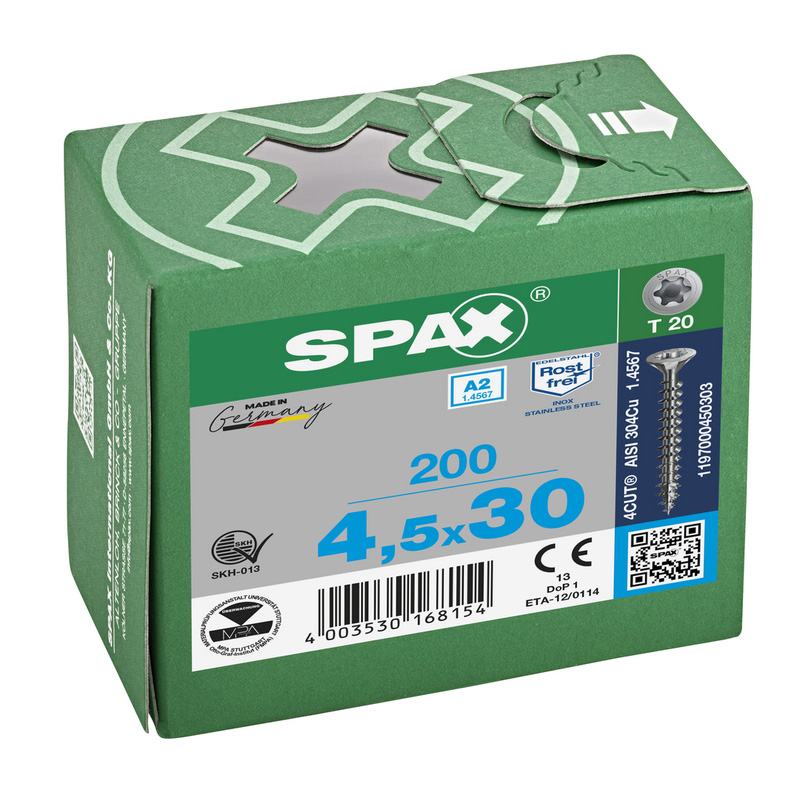 Spax / Spax universele schroeven T-STAR plus platkop voldraad RVS
