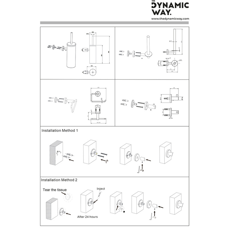 Dynamic Way / Dynamic Way RVS toilet accessoires set