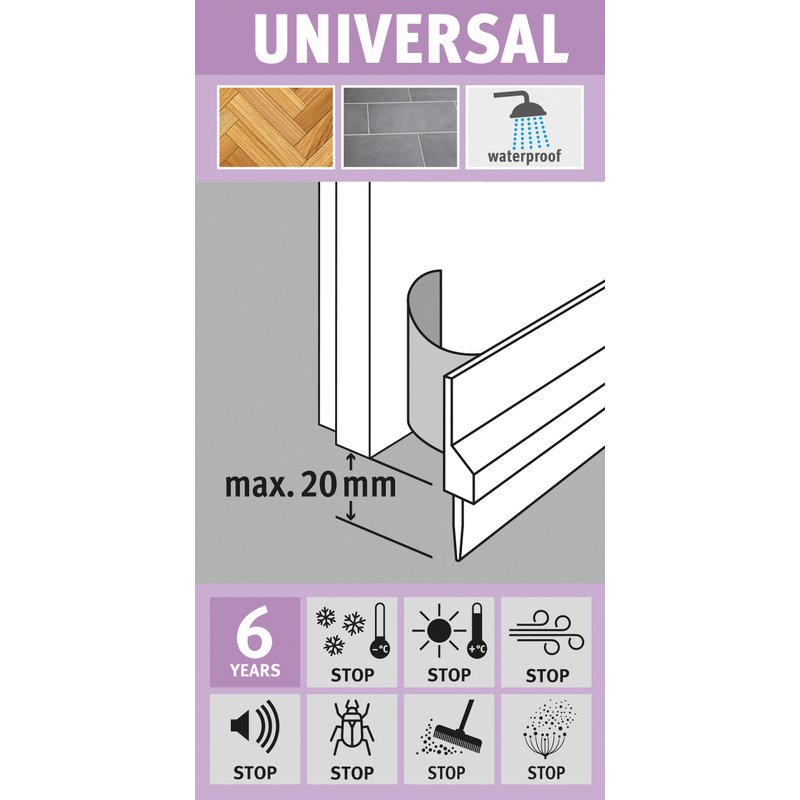 Fix-o-moll / Fix-o-moll tochtstrip deur universeel zelfklevend afdichtstrip