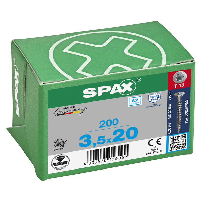 Spax / Spax universele schroeven T-STAR plus platkop voldraad RVS